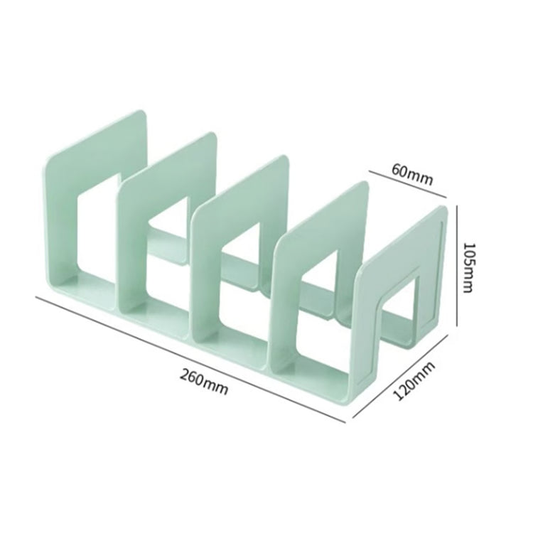 4 Grid Bookends Stand, Sturdy Bookshelf Desktop Decor & Storage Rack Book Holder for School, Office & Home Organization