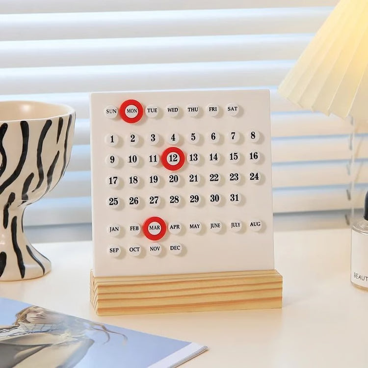 Modern Minimalist Perpetual Calendar | Creative Plastic Desk & Office Desktop Decor