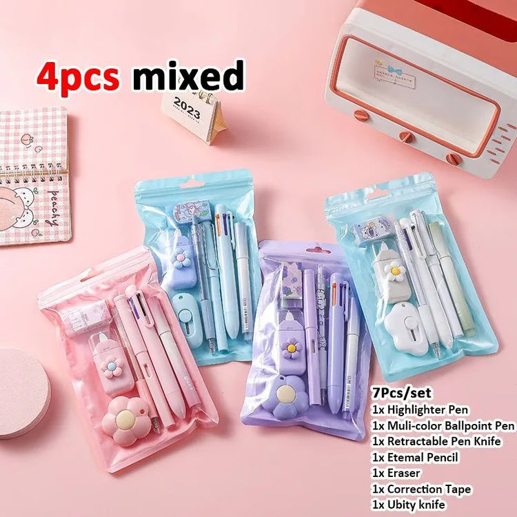 7 in 1 Cute Stationery Set for School and Gifts
