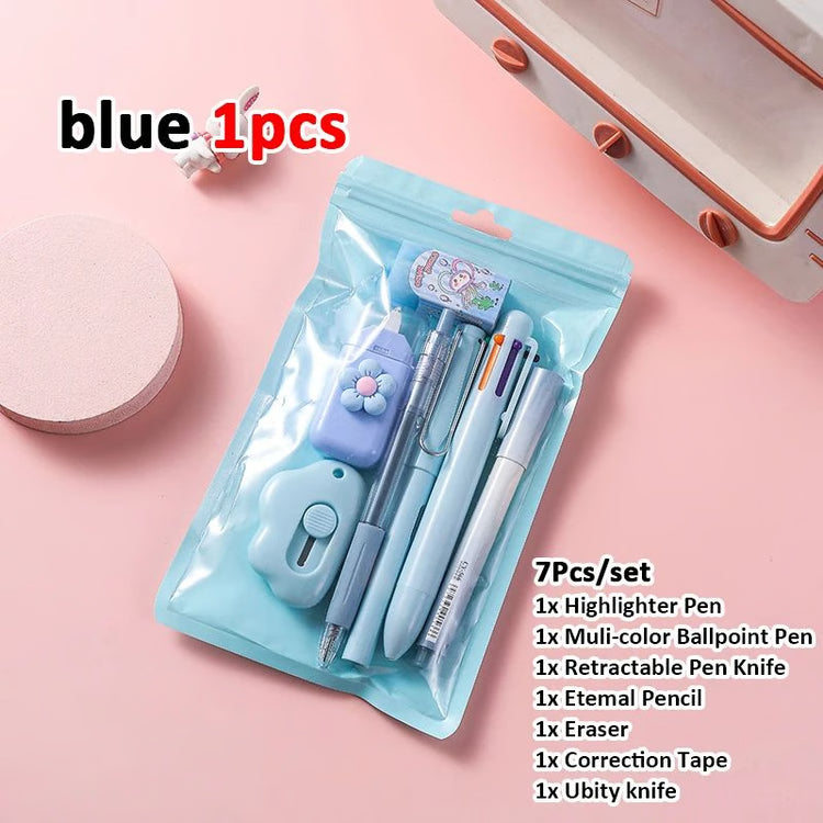 7 in 1 Cute Stationery Set for School and Gifts