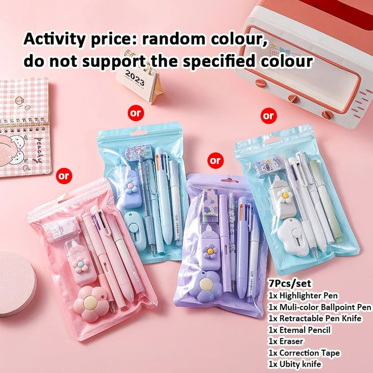 7 in 1 Cute Stationery Set for School and Gifts