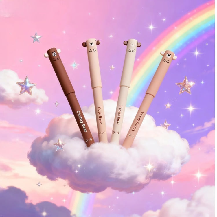 Cartoon Hot Erasable Mocha Pen, Bear Erasable Pen, Coffee Bear Neutral Pen