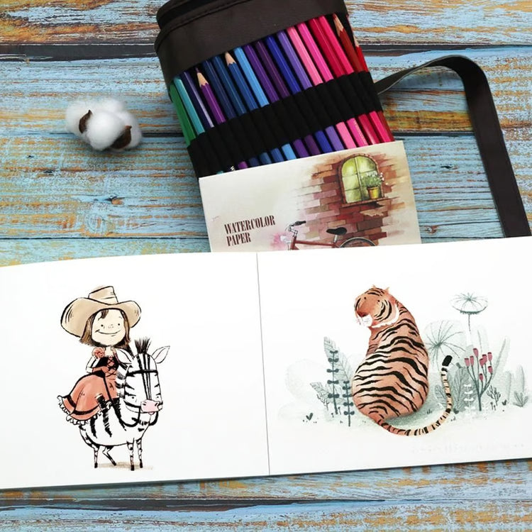 A5/A6 300gsm Professional Watercolor Sketchbook 12 Sheets Heavyweight Drawing Handbook