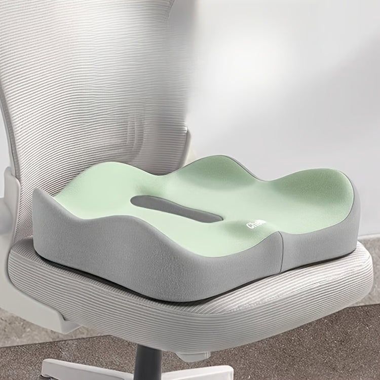 Light Green & Grey Ergonomic Support, Washable Polyester, Car/Office Essentials