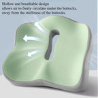 Light Green & Grey Ergonomic Support, Washable Polyester, Car/Office Essentials