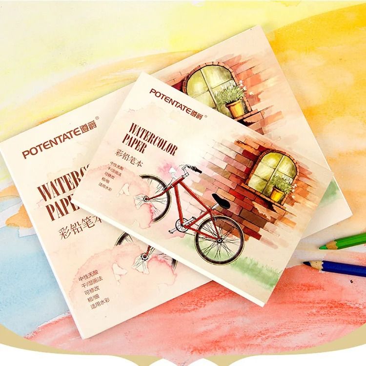 A5/A6 300gsm Professional Watercolor Sketchbook 12 Sheets Heavyweight Drawing Handbook